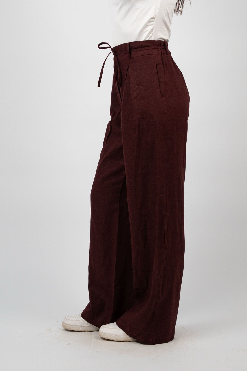 TIE WAIST WIDE LEG PANTS