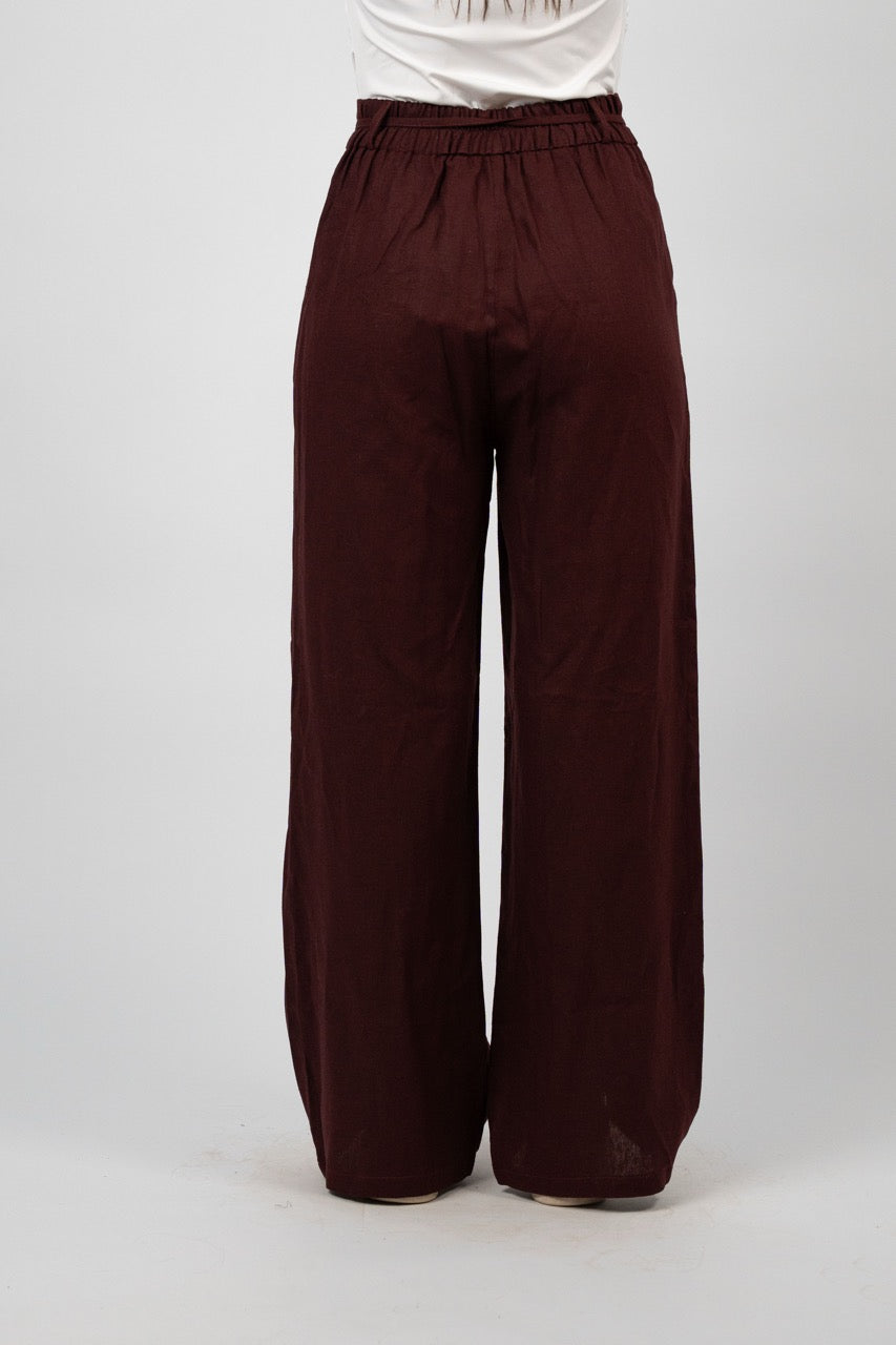 TIE WAIST WIDE LEG PANTS