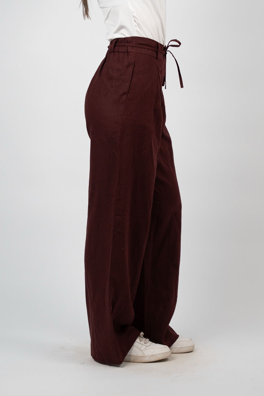 TIE WAIST WIDE LEG PANTS