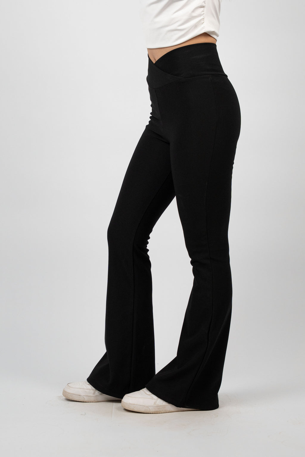 CROSS WAIST FLARED PANTS