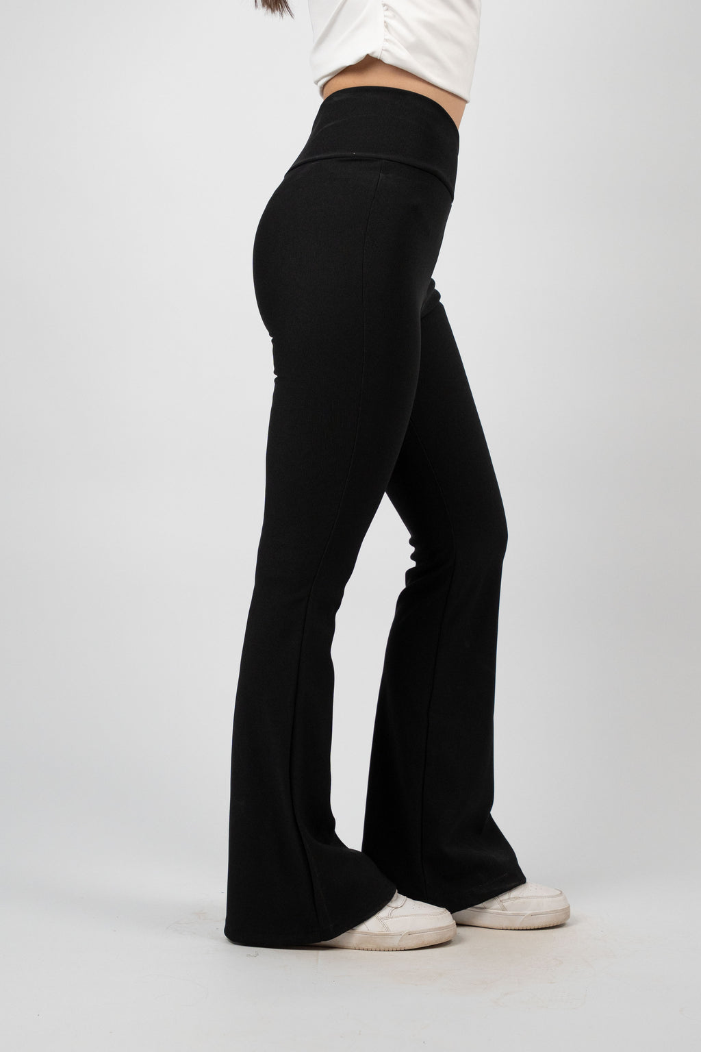 CROSS WAIST FLARED PANTS