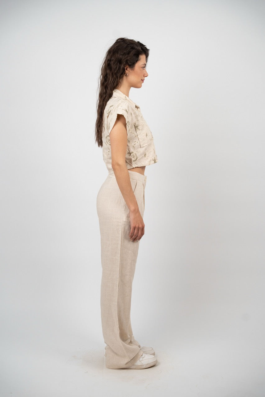 EMBROIDERED LINEN SET