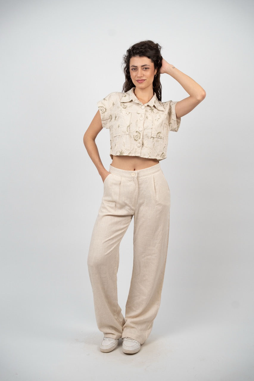 EMBROIDERED LINEN SET