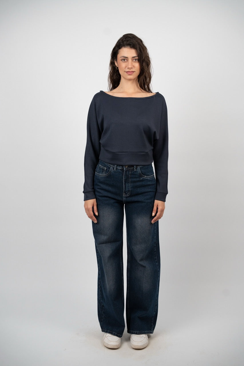 BOAT NECK BASIC SWEATSHIRT