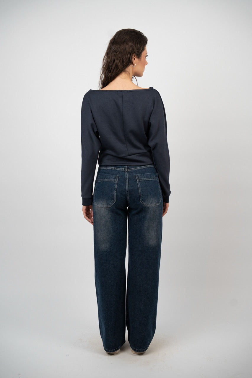 BOAT NECK BASIC SWEATSHIRT