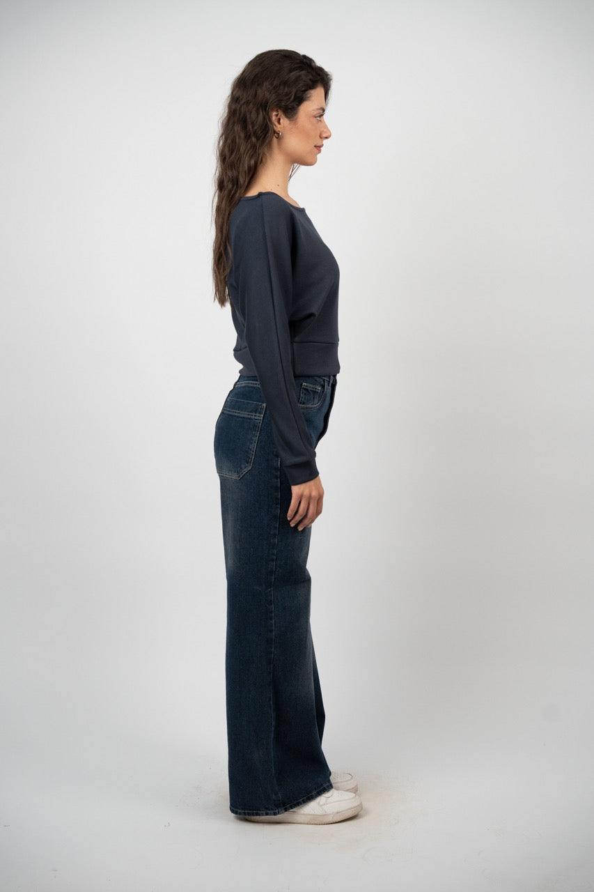 BOAT NECK BASIC SWEATSHIRT