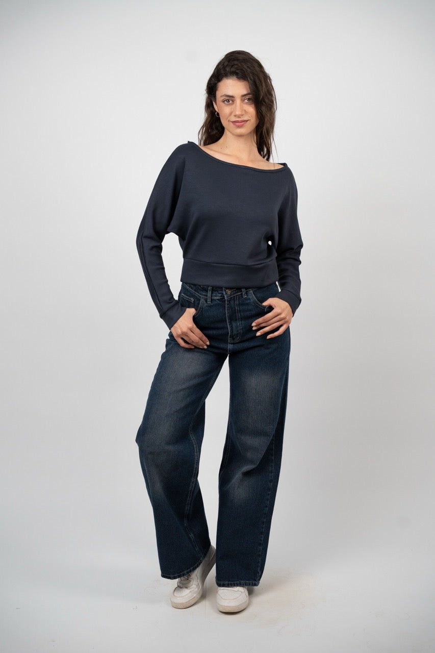 BOAT NECK BASIC SWEATSHIRT