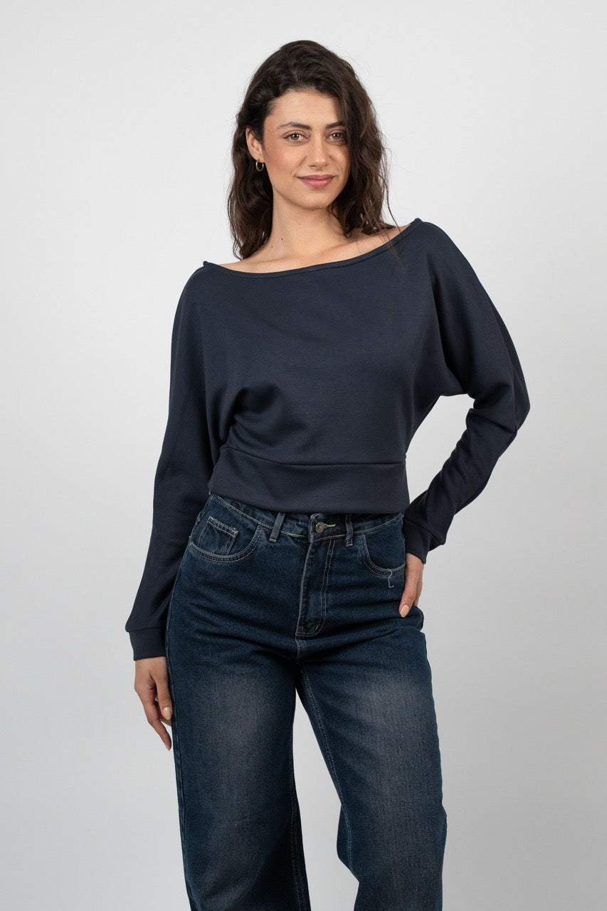 BOAT NECK BASIC SWEATSHIRT