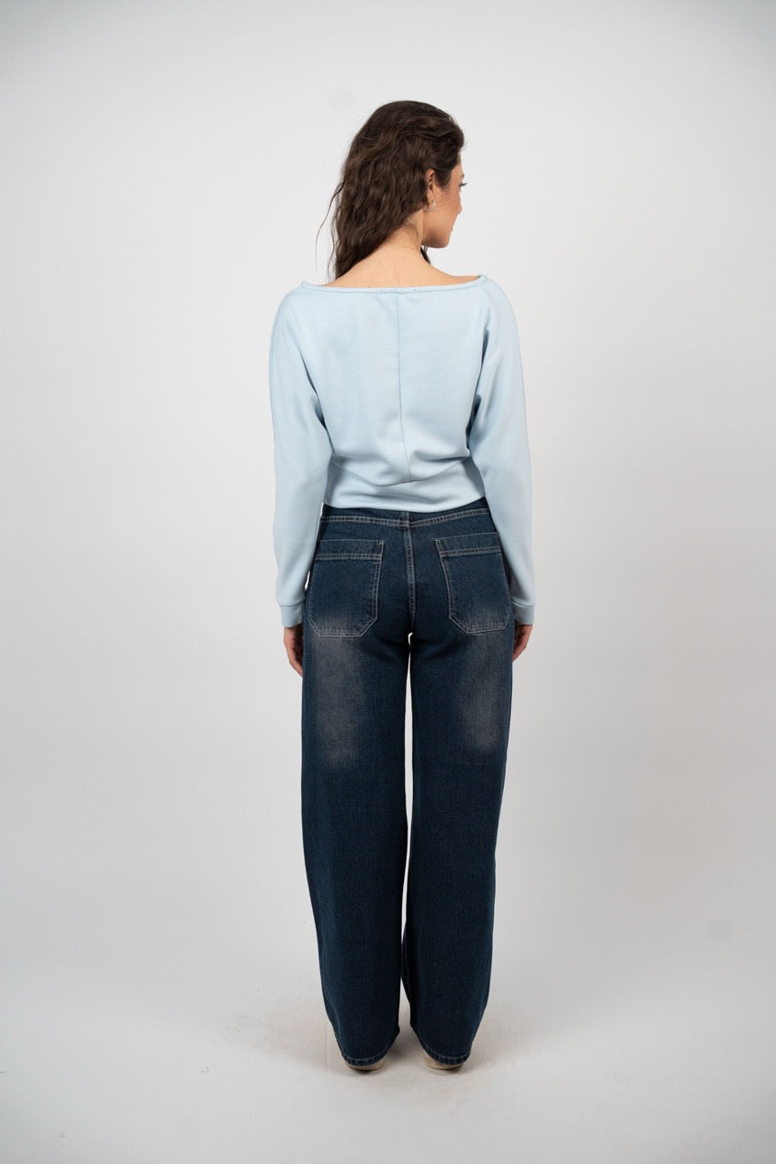 BOAT NECK BASIC SWEATSHIRT