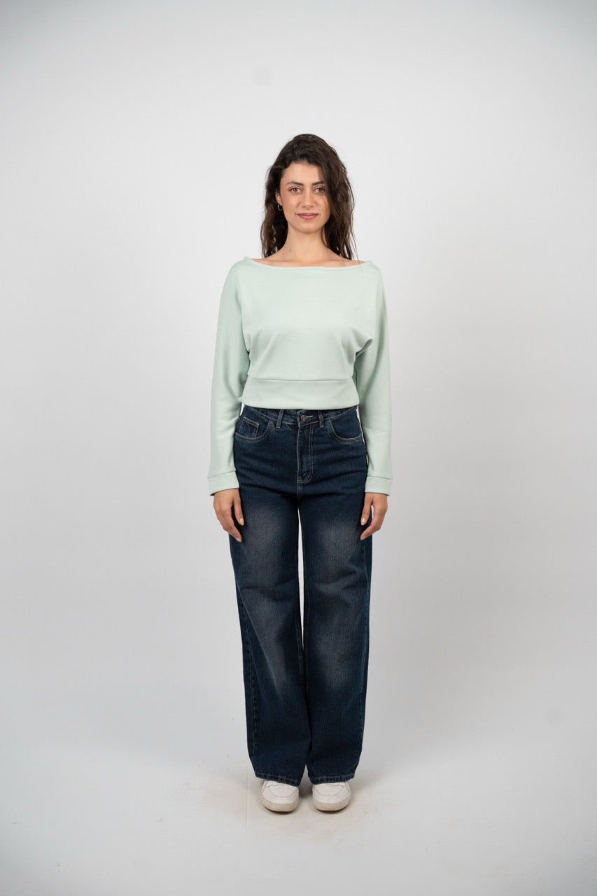 BOAT NECK BASIC SWEATSHIRT