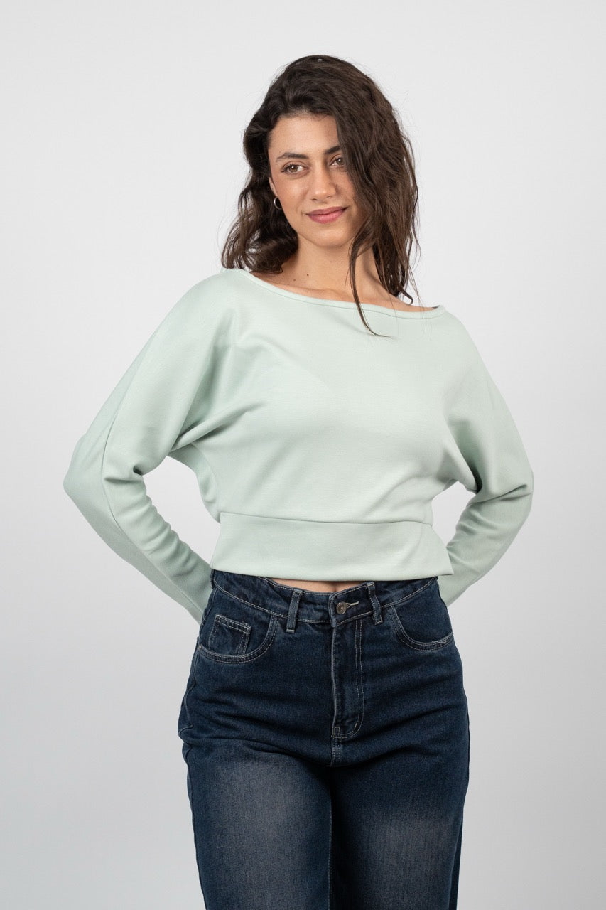 BOAT NECK BASIC SWEATSHIRT