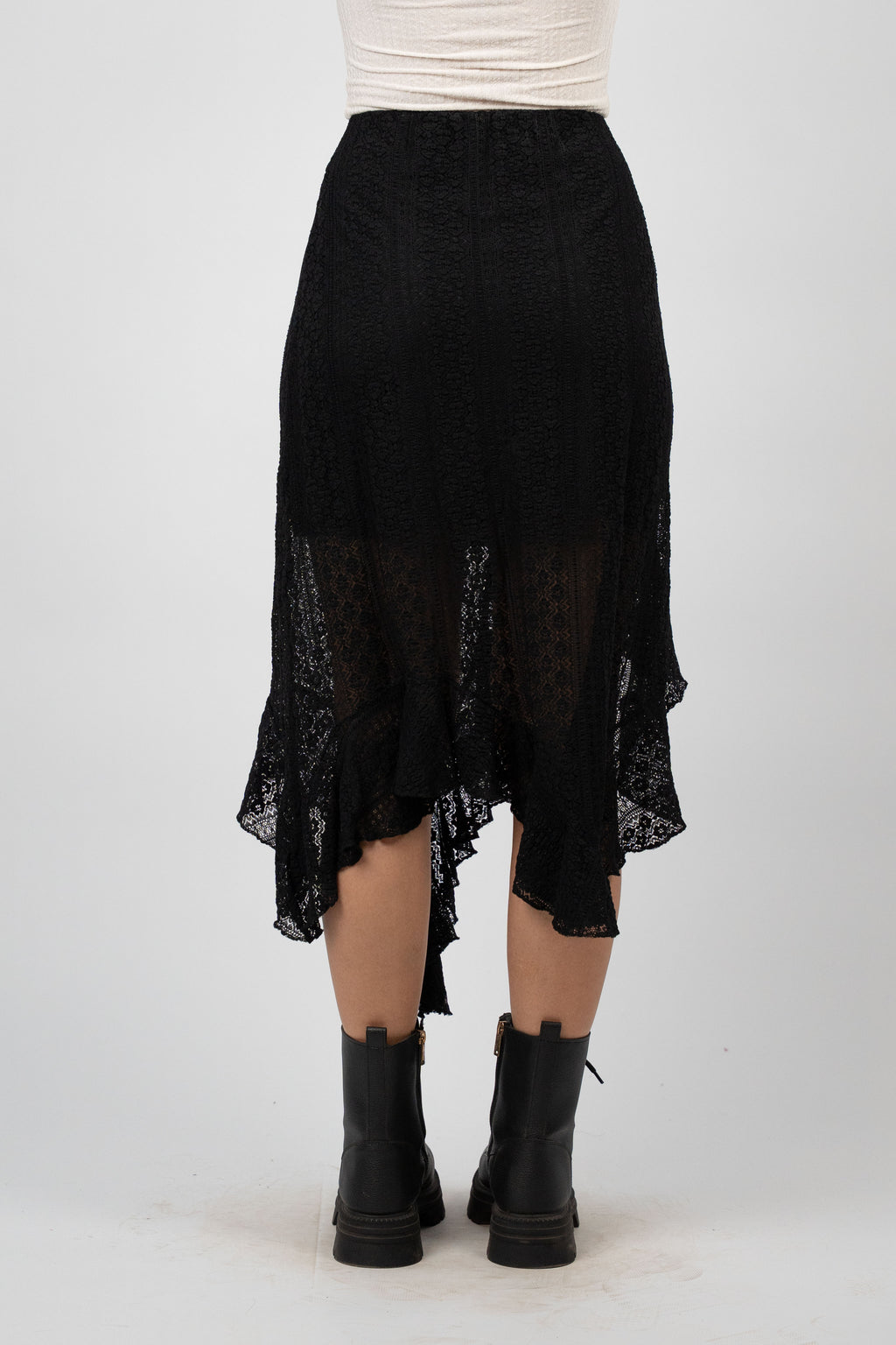 ASYMMETRIC LACE SKIRT