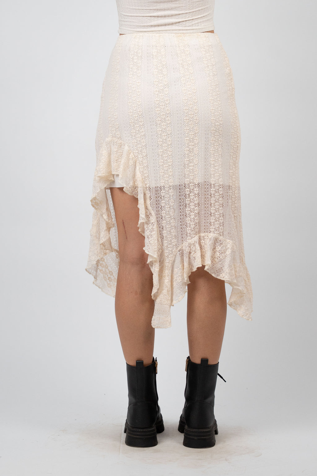 ASYMMETRIC LACE SKIRT