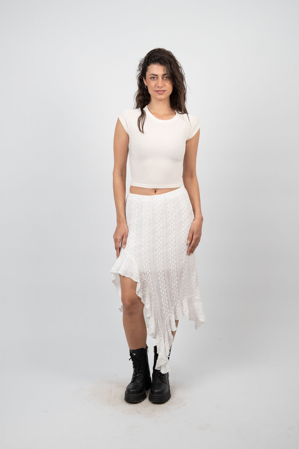 ASYMMETRIC LACE SKIRT