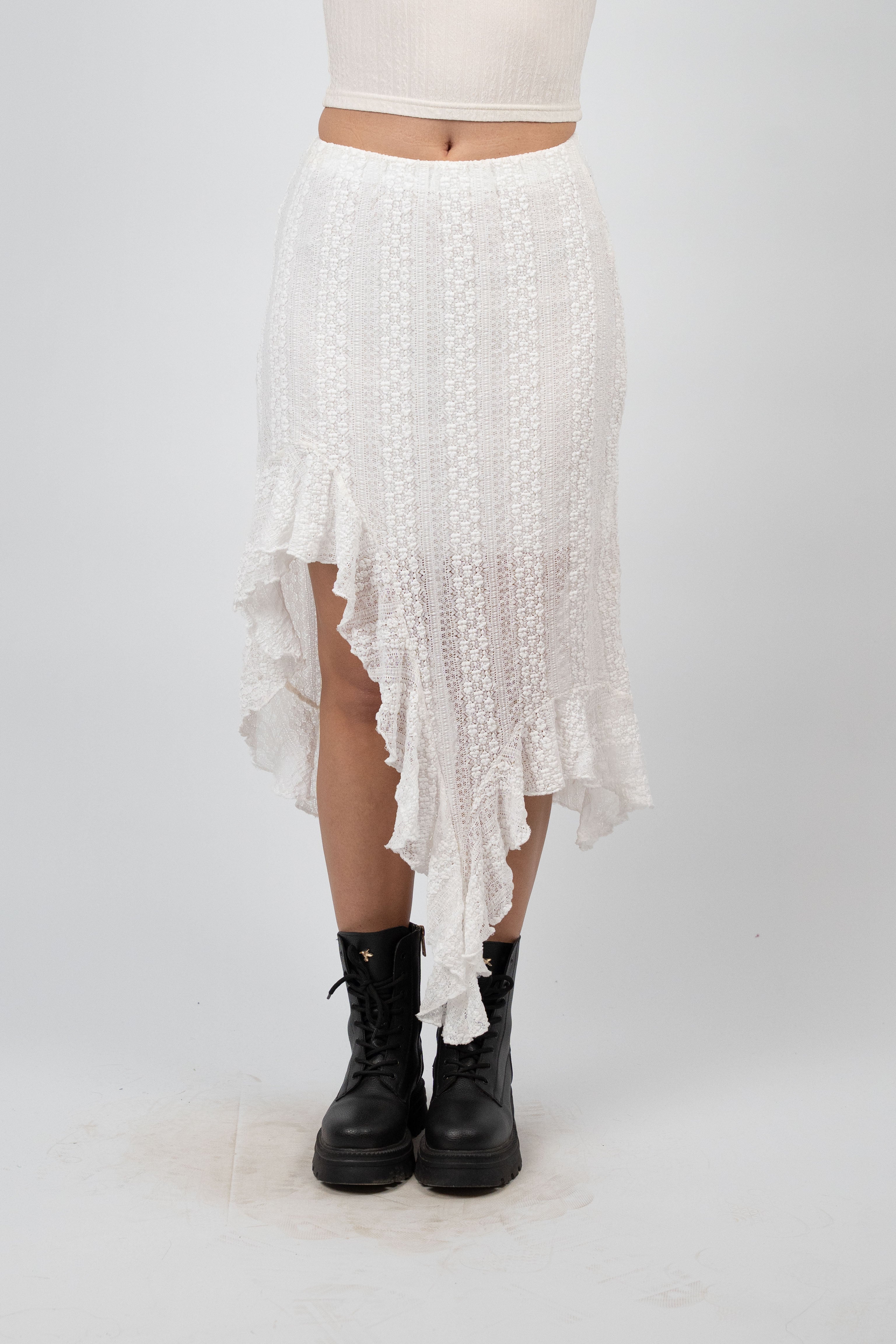 ASYMMETRIC LACE SKIRT