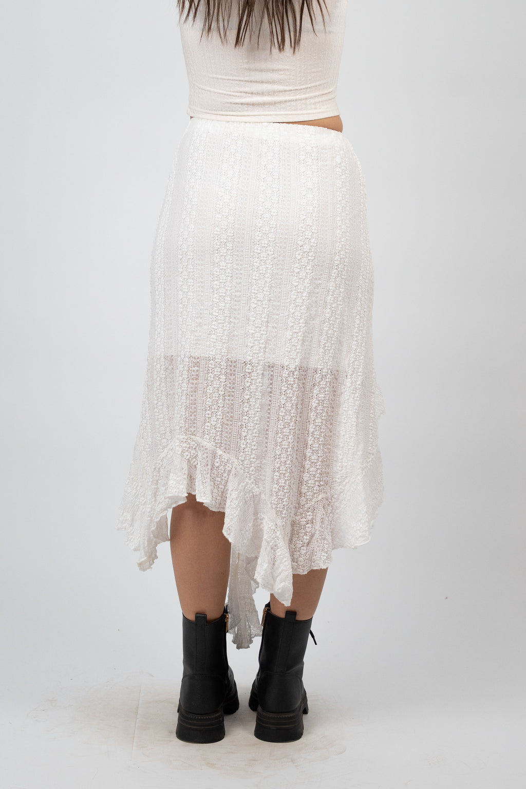 ASYMMETRIC LACE SKIRT