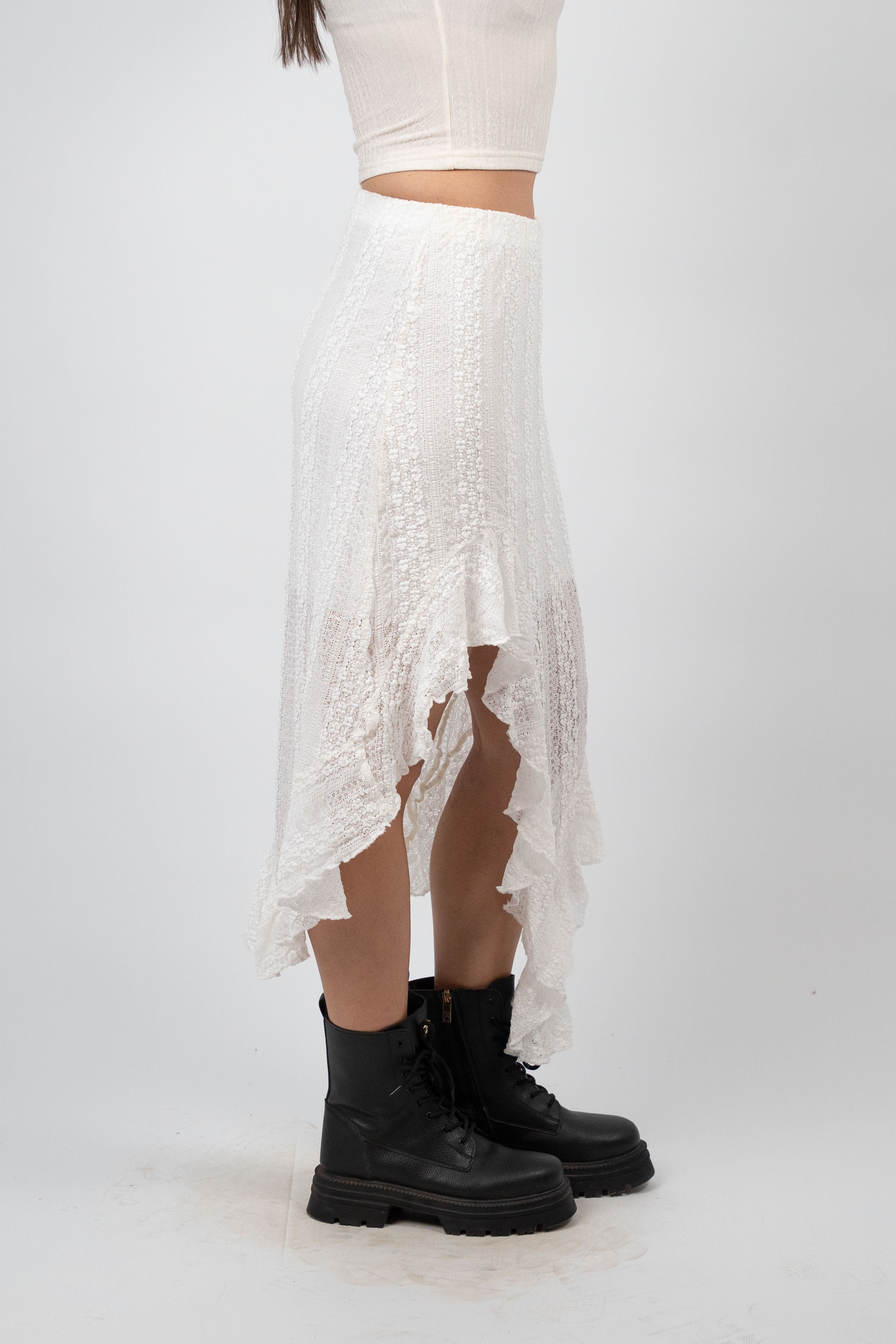 ASYMMETRIC LACE SKIRT