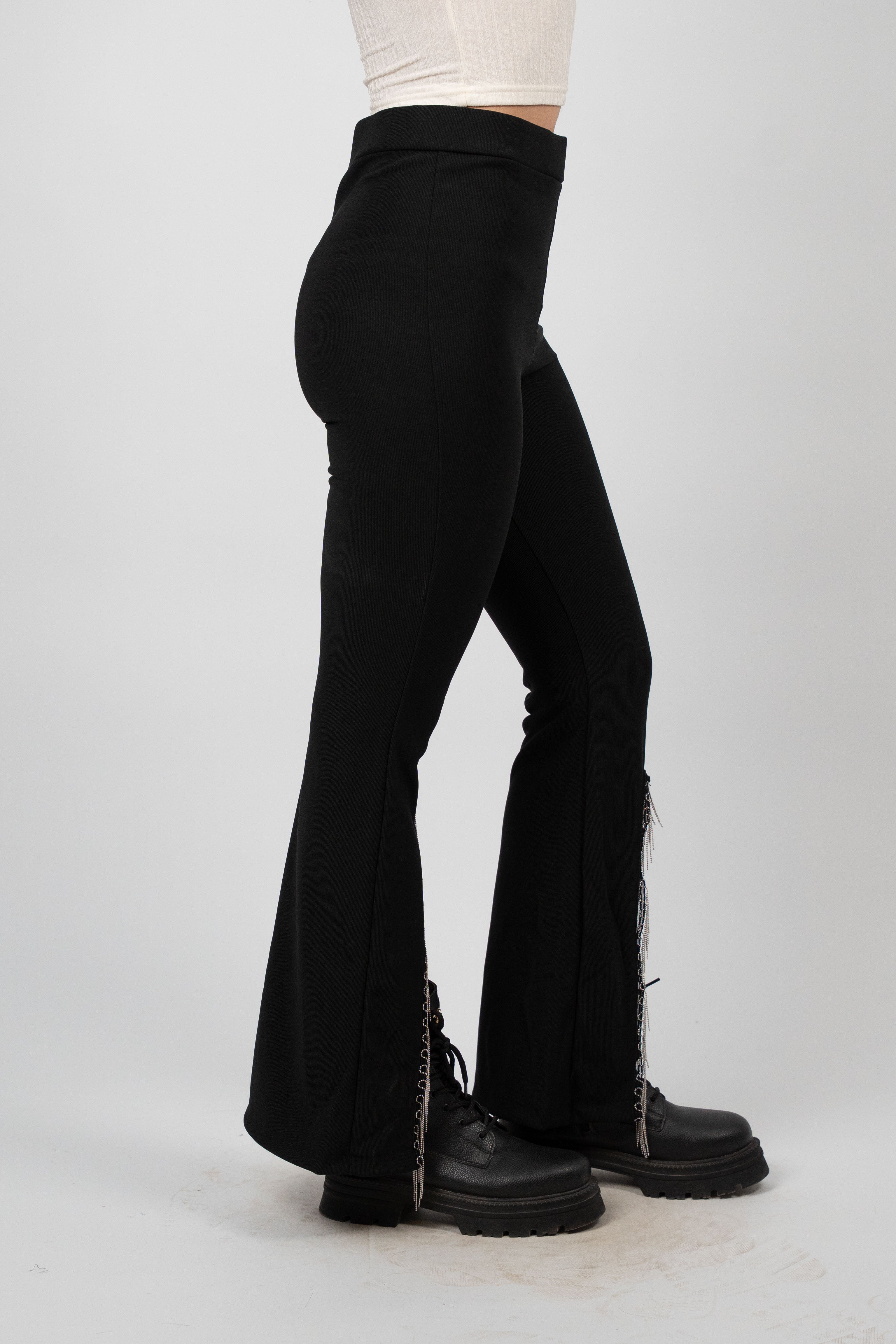 CHAIN SLIT FLARED PANTS