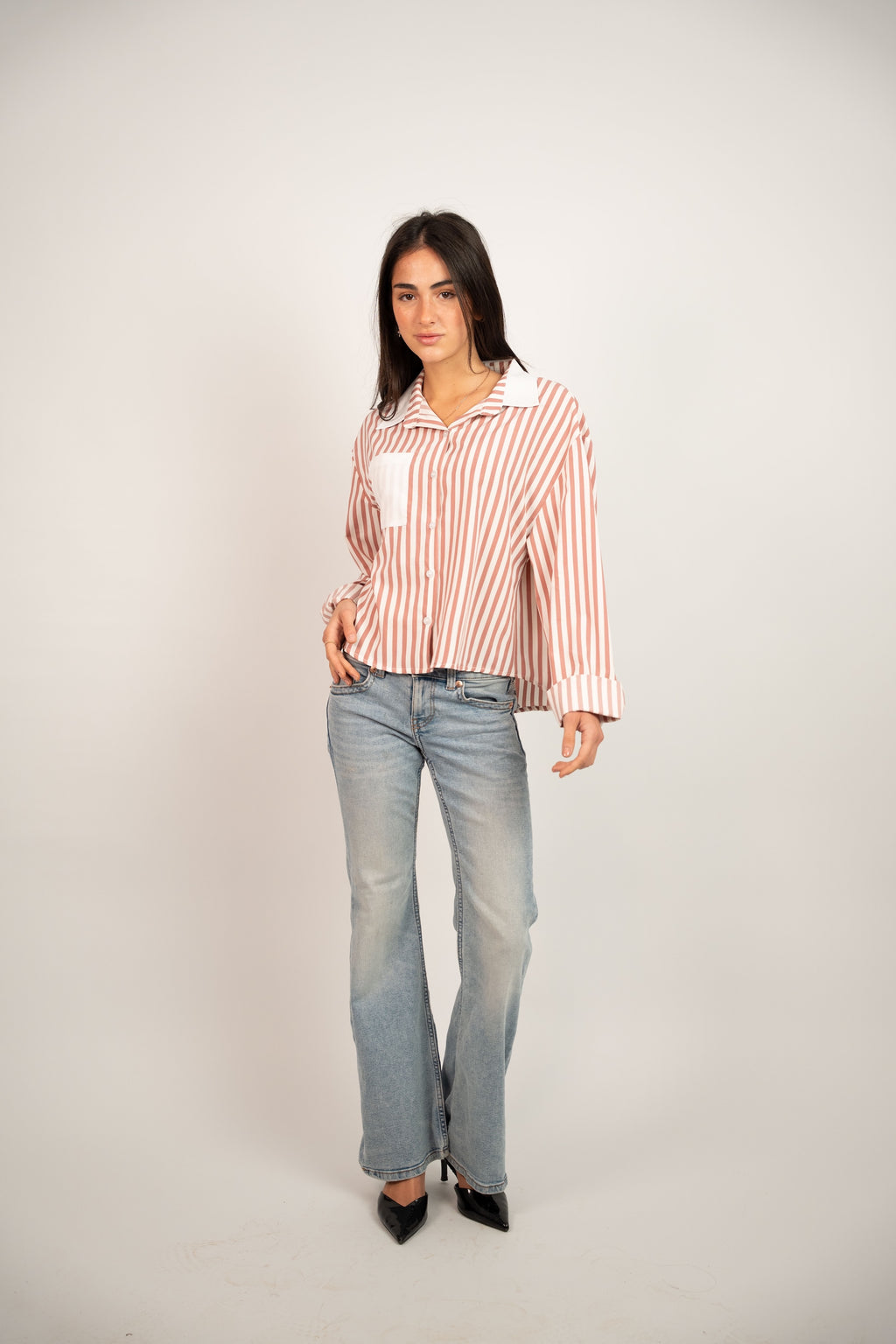 STRIPED POCKET BLOUSE