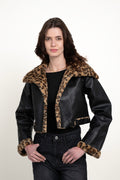 FUR COLLAR LEATHER JACKET
