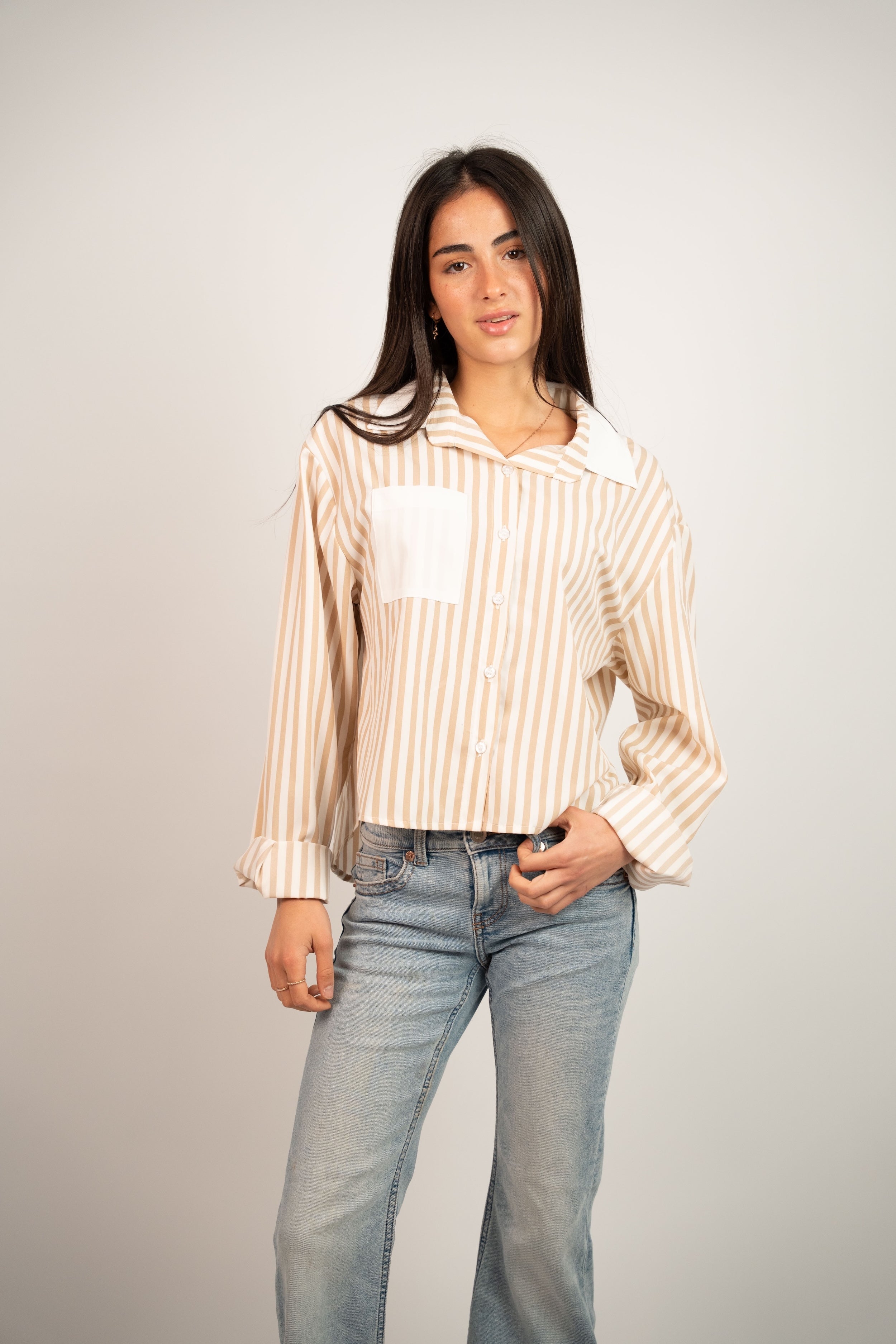 STRIPED POCKET BLOUSE