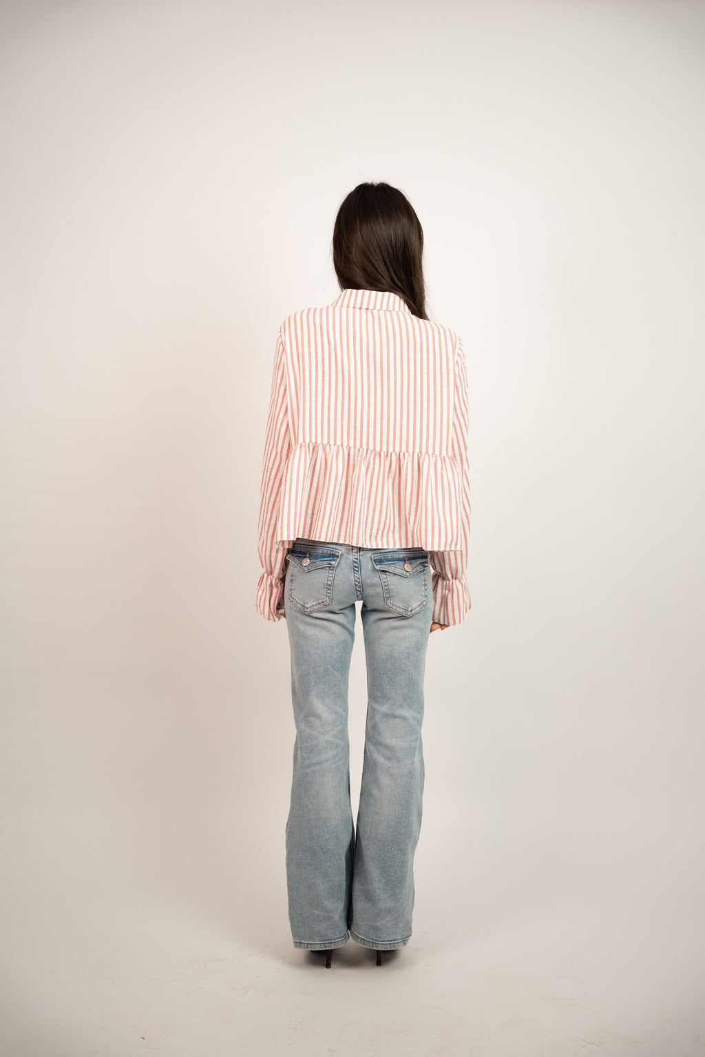 RUFFLED STRIPED BLOUSE
