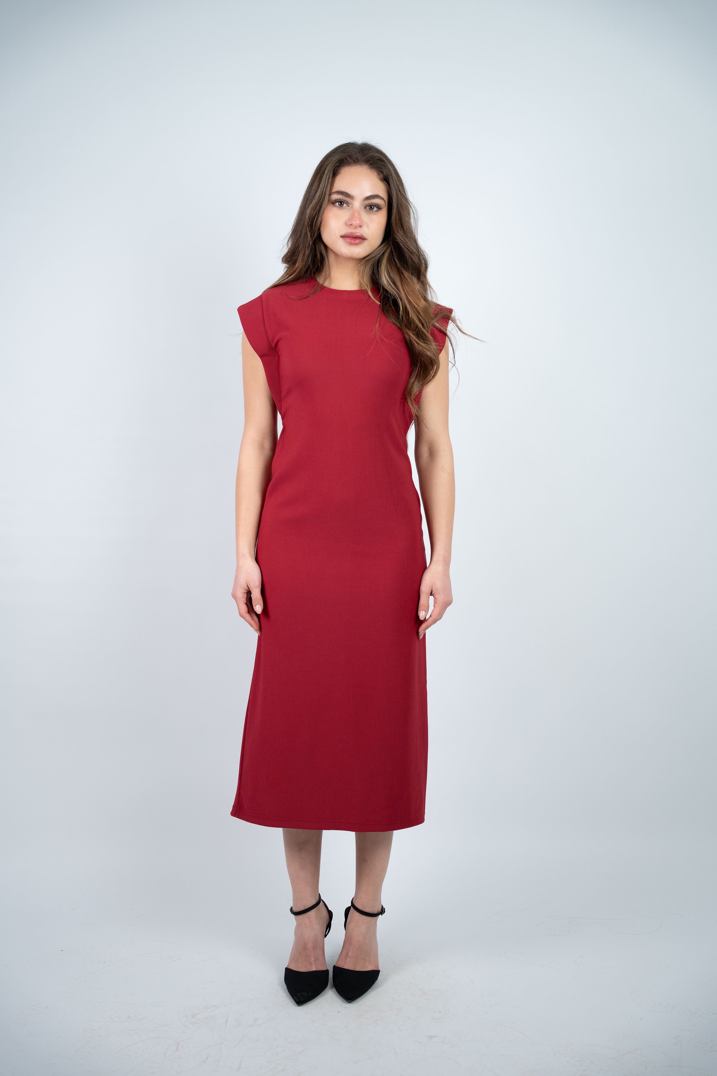 RIBBED MIDI DRESS