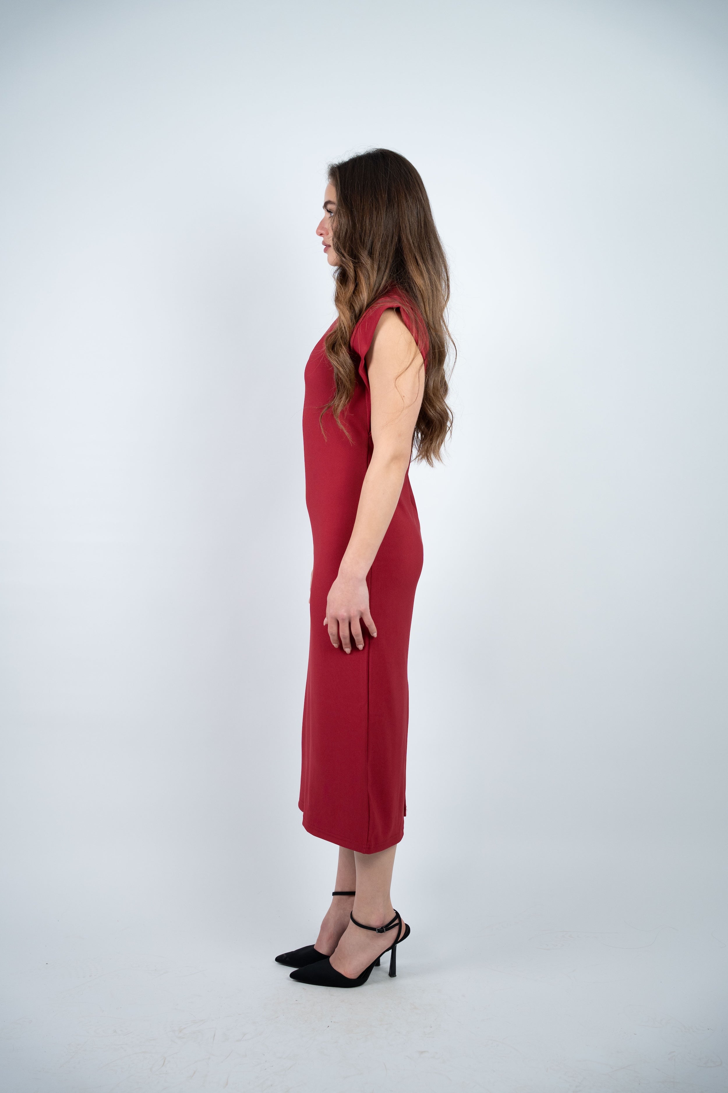 RIBBED MIDI DRESS