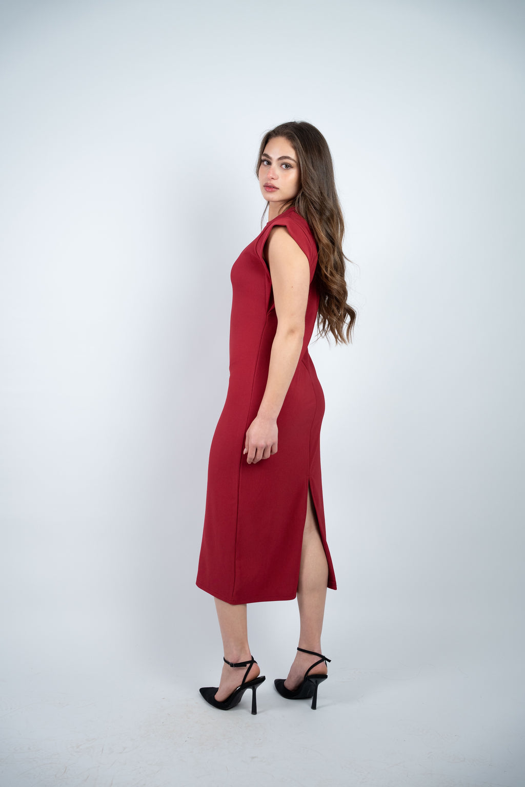 RIBBED MIDI DRESS