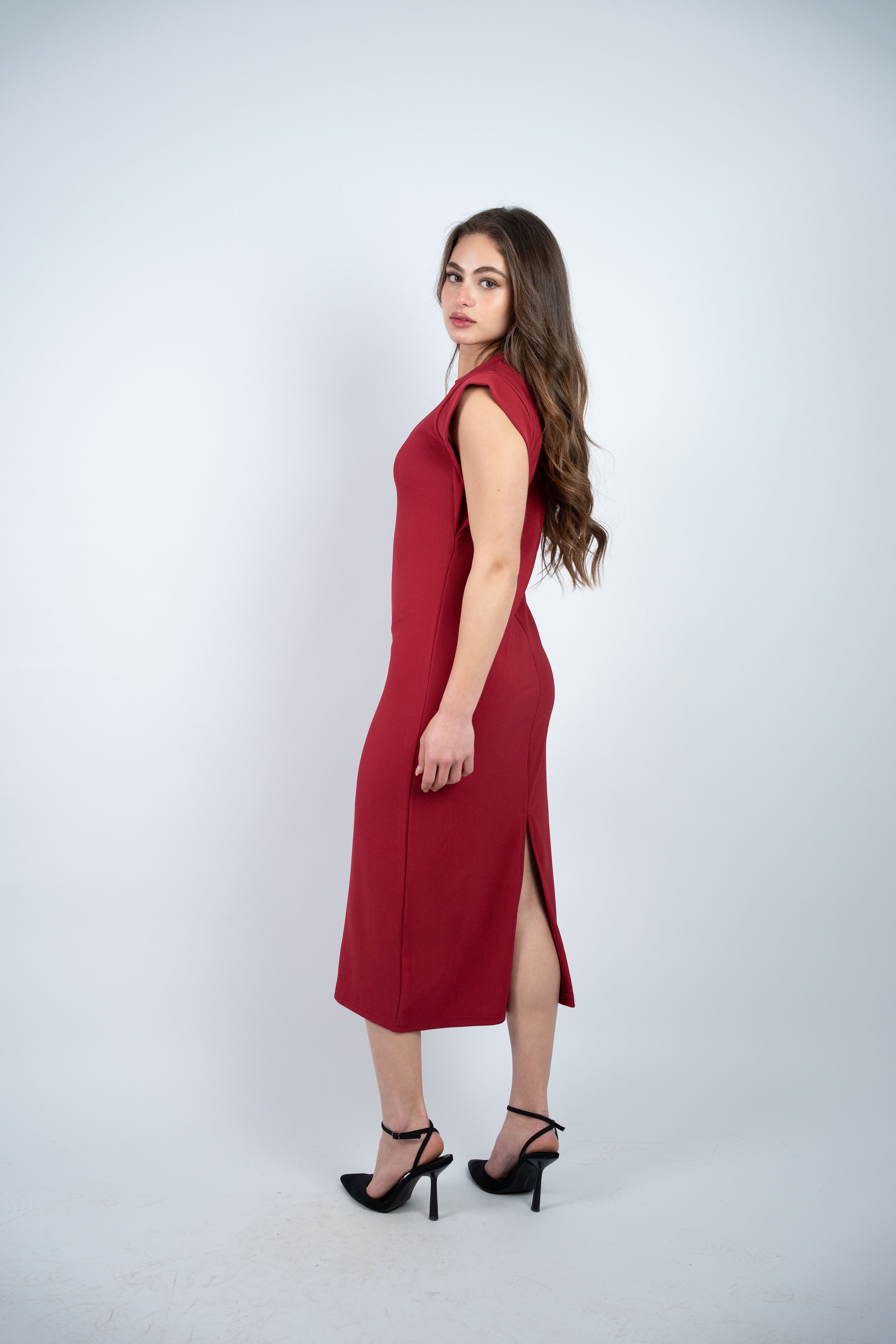 RIBBED MIDI DRESS
