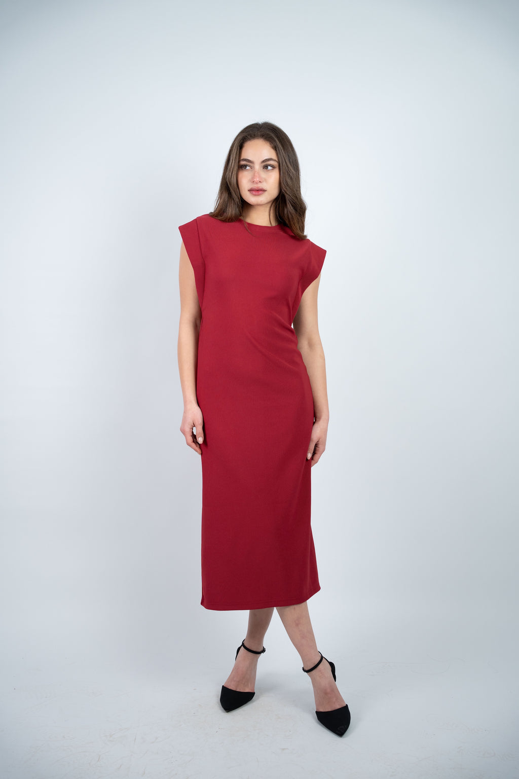 RIBBED MIDI DRESS