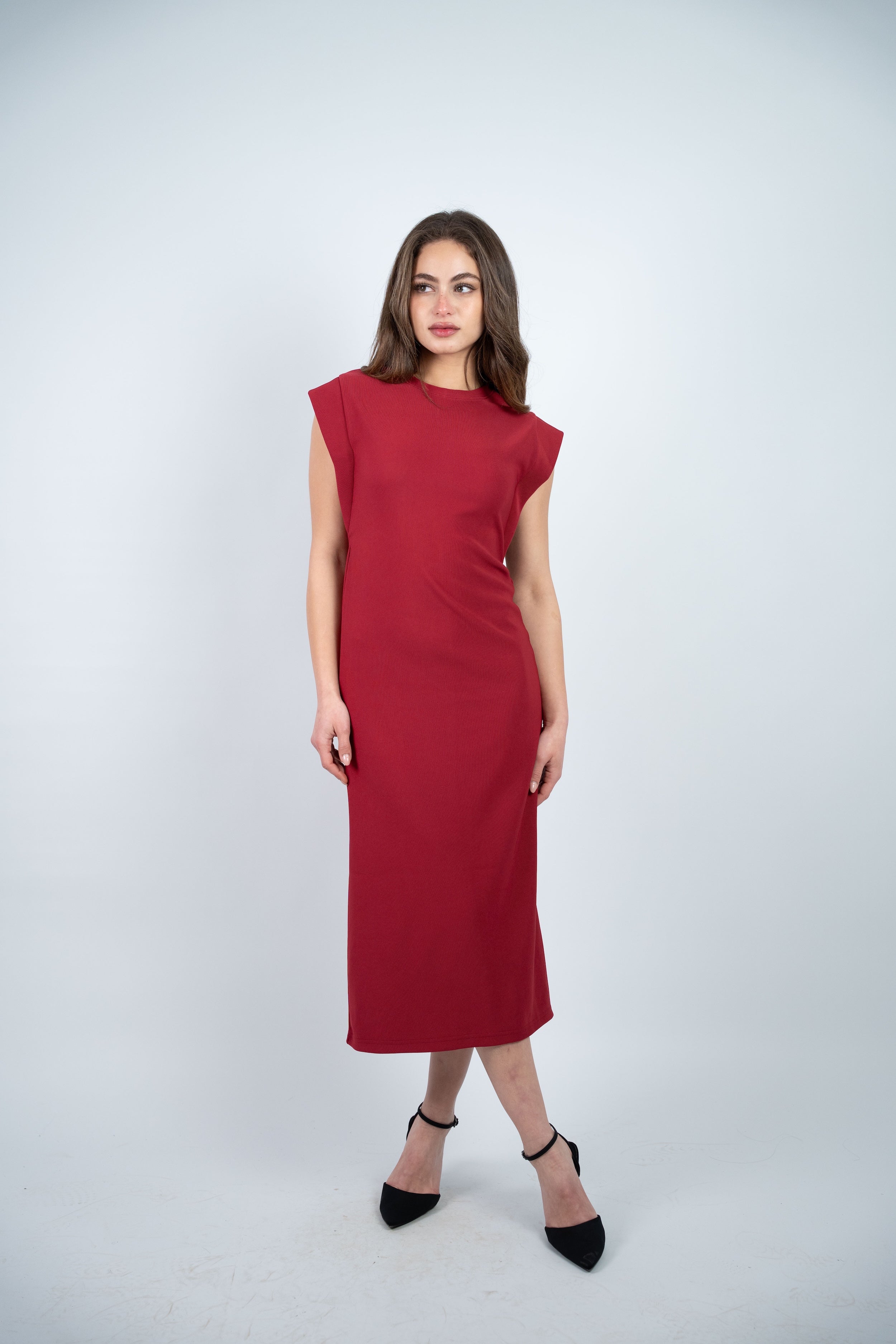 RIBBED MIDI DRESS