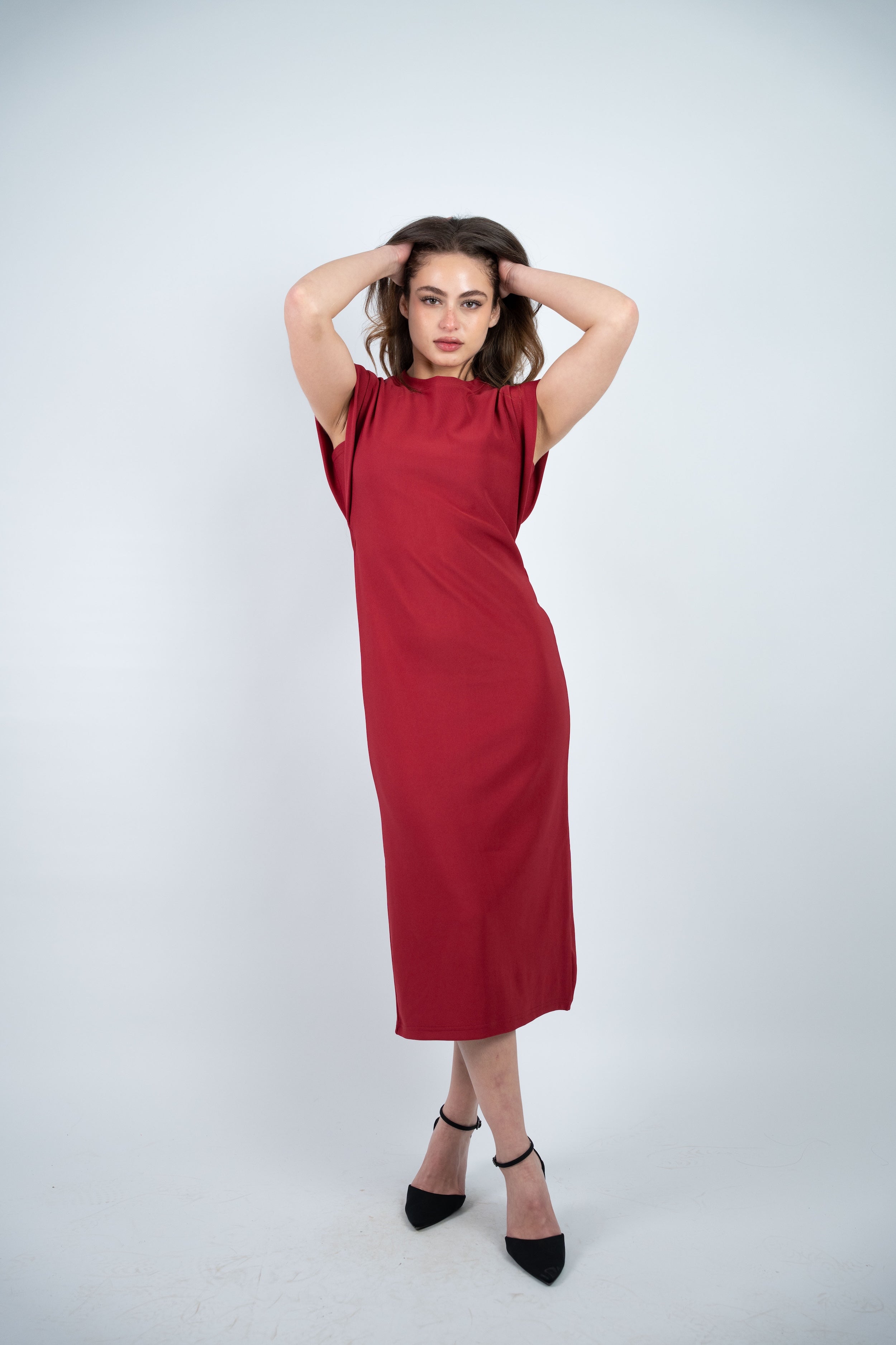RIBBED MIDI DRESS
