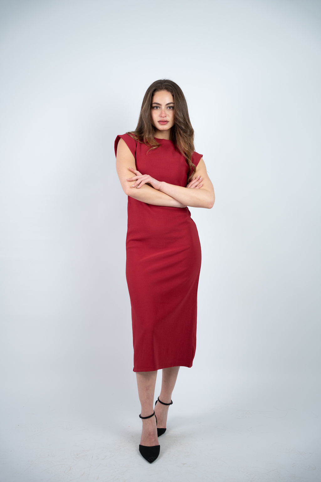 RIBBED MIDI DRESS