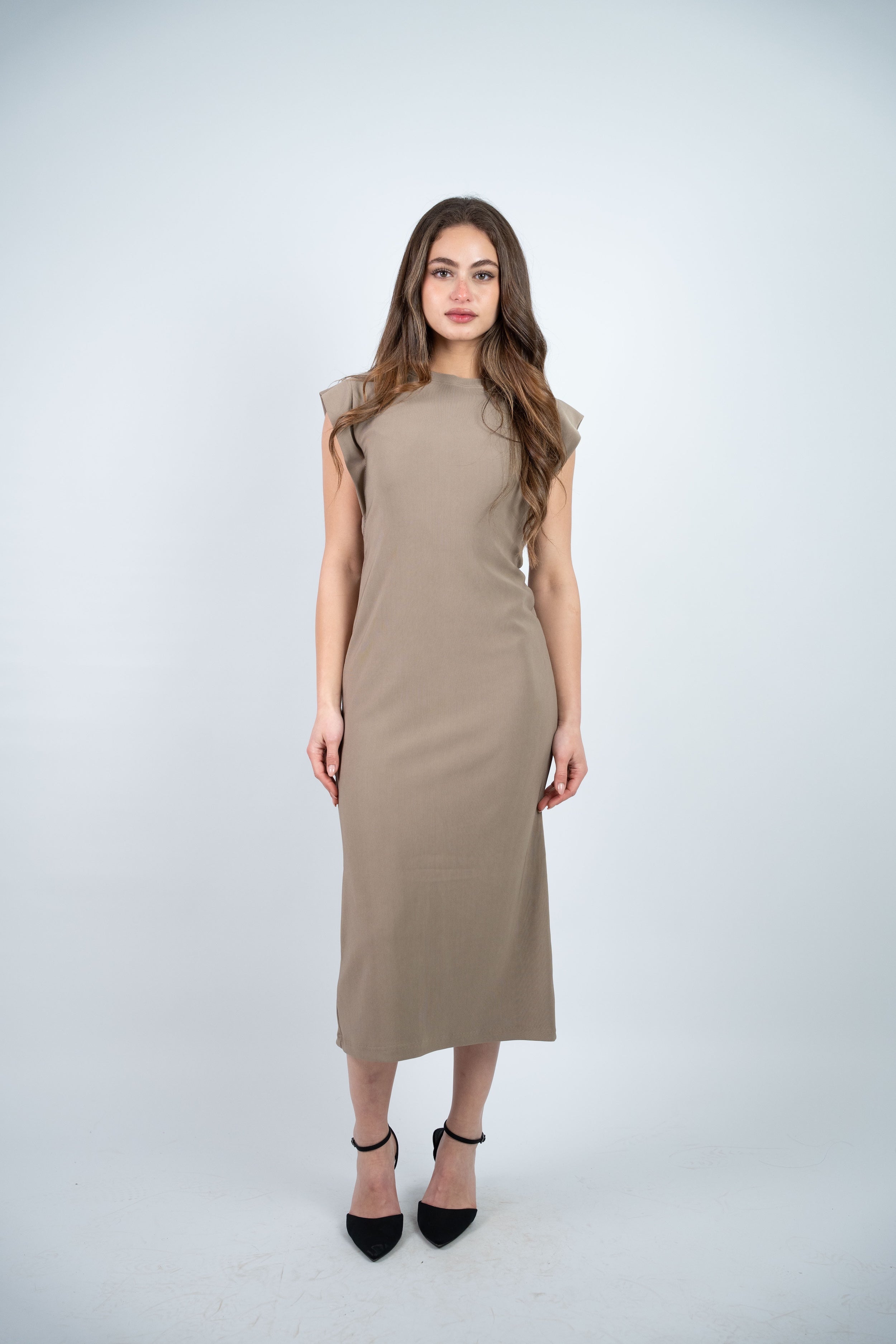 RIBBED MIDI DRESS