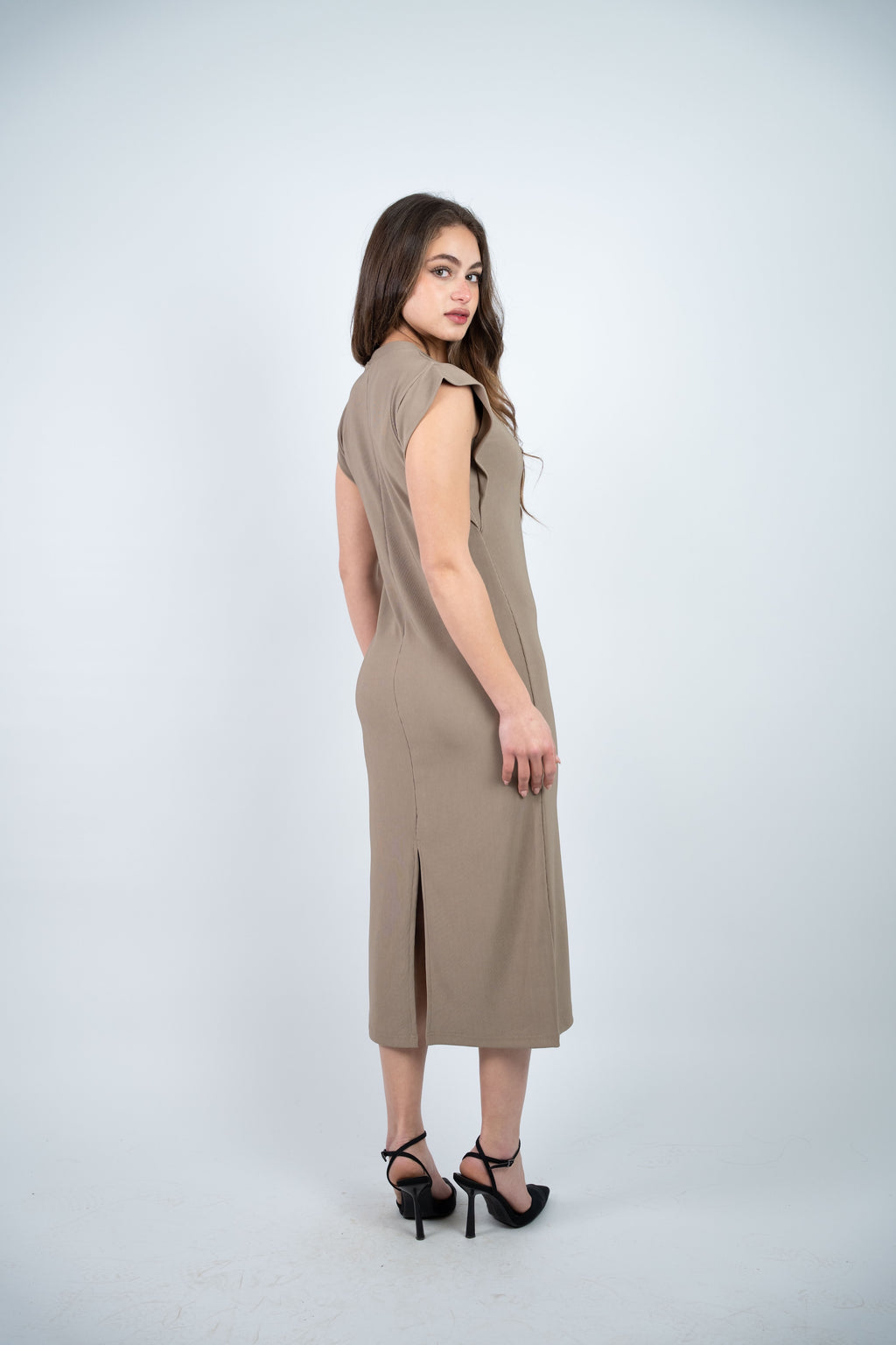 RIBBED MIDI DRESS