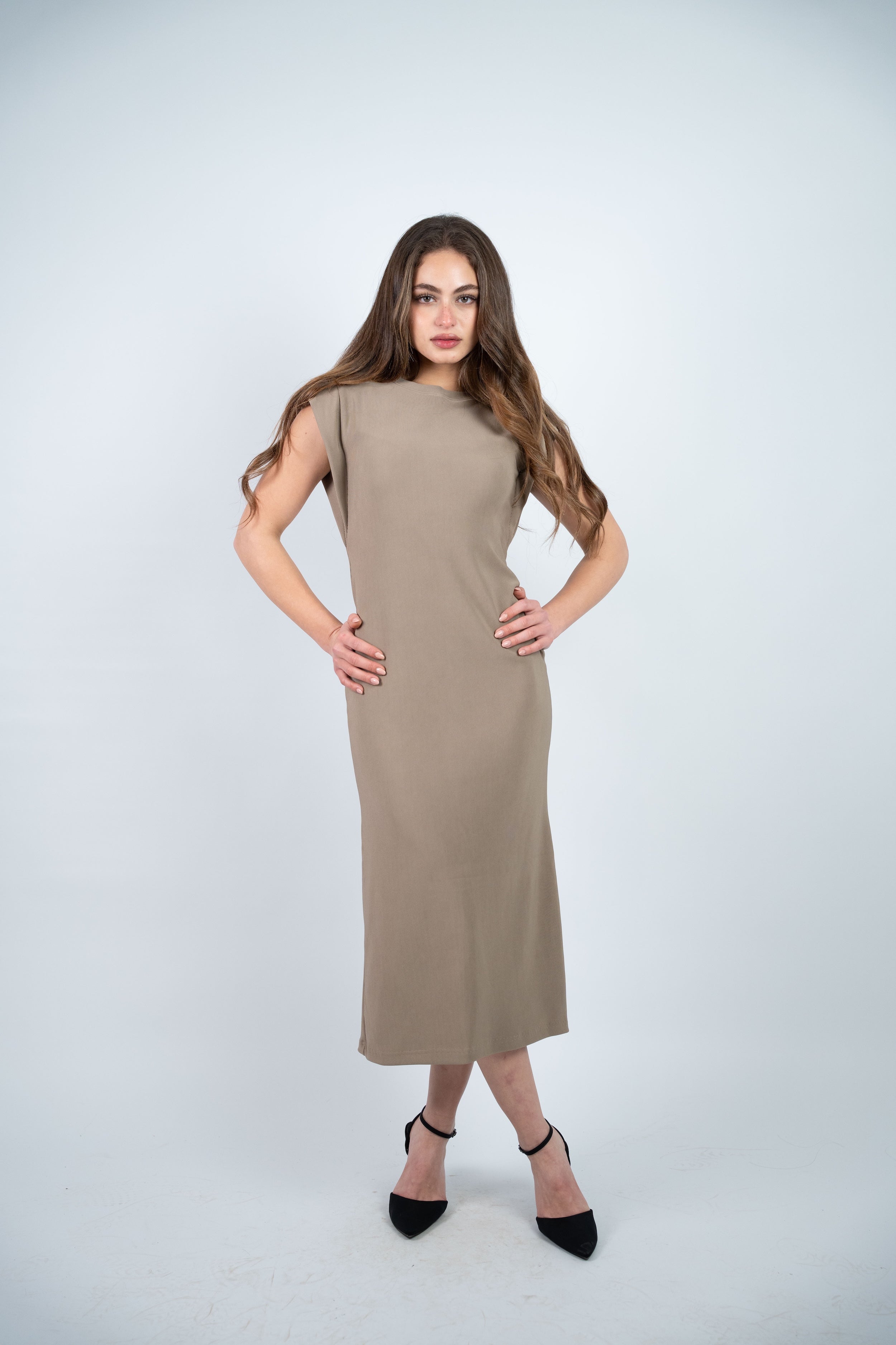 RIBBED MIDI DRESS
