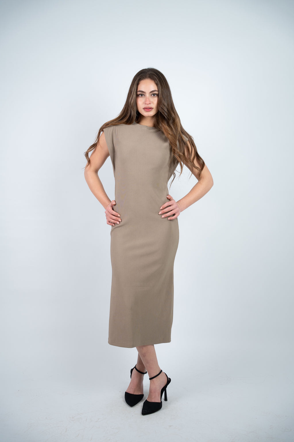 RIBBED MIDI DRESS