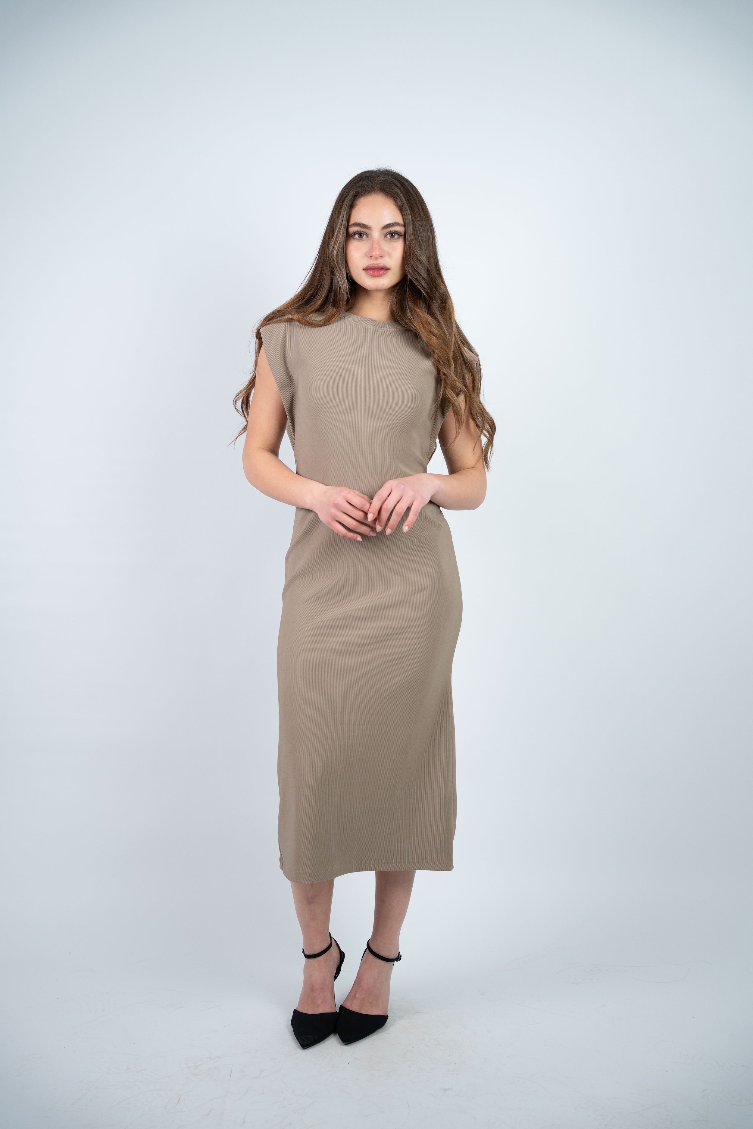 RIBBED MIDI DRESS