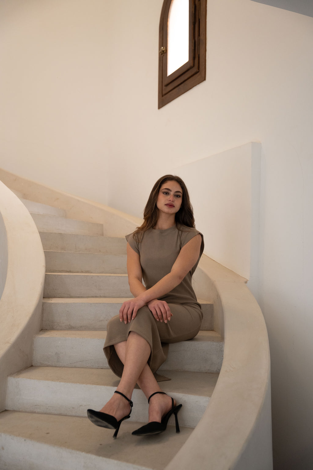 RIBBED MIDI DRESS