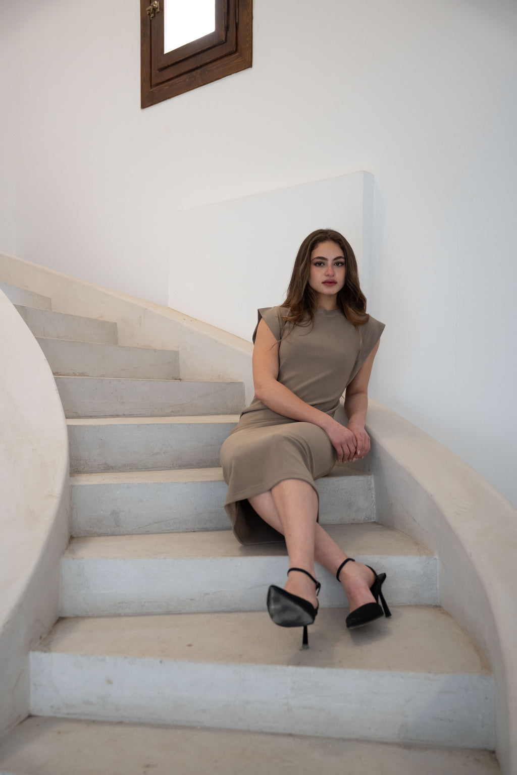 RIBBED MIDI DRESS