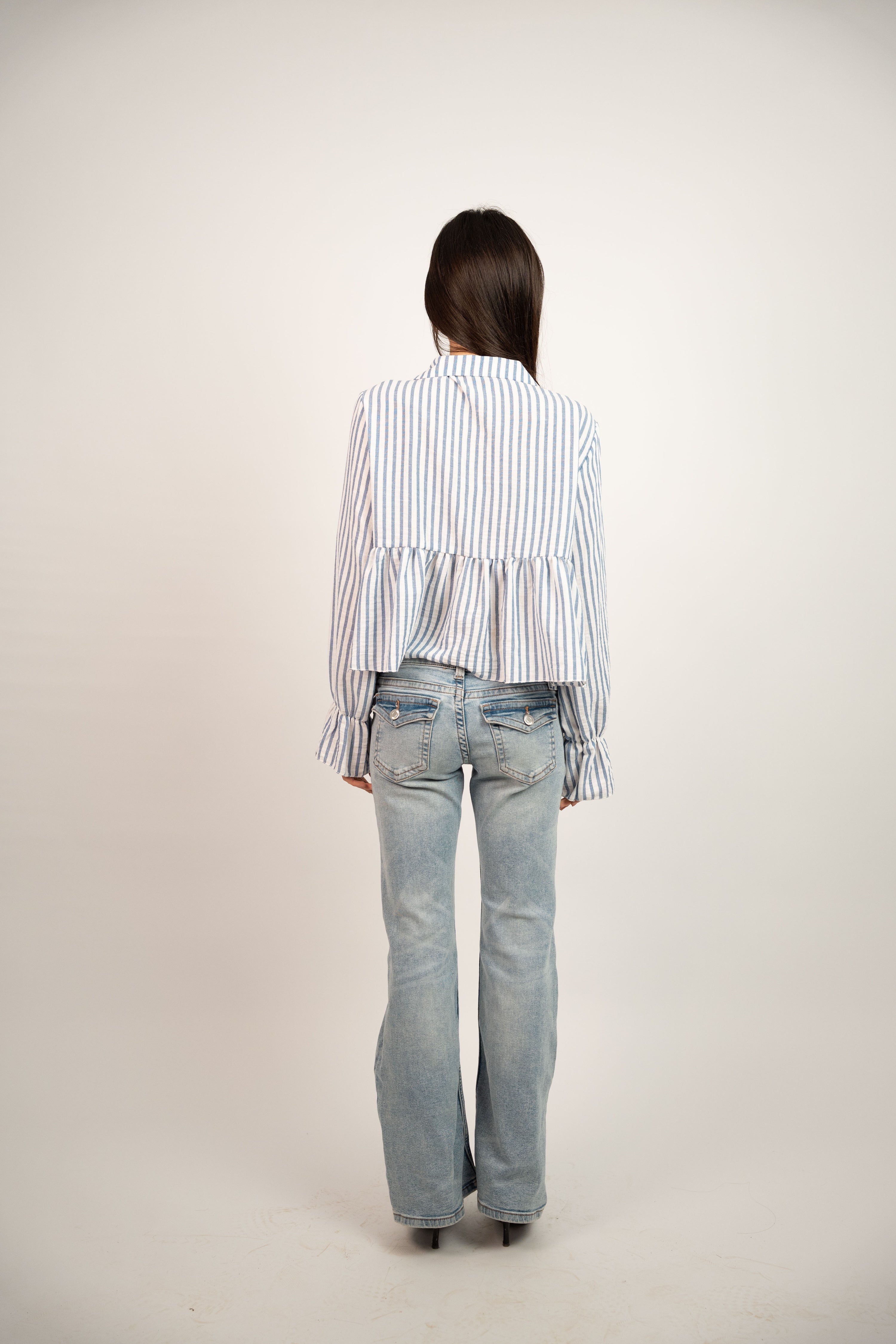 RUFFLED STRIPED BLOUSE