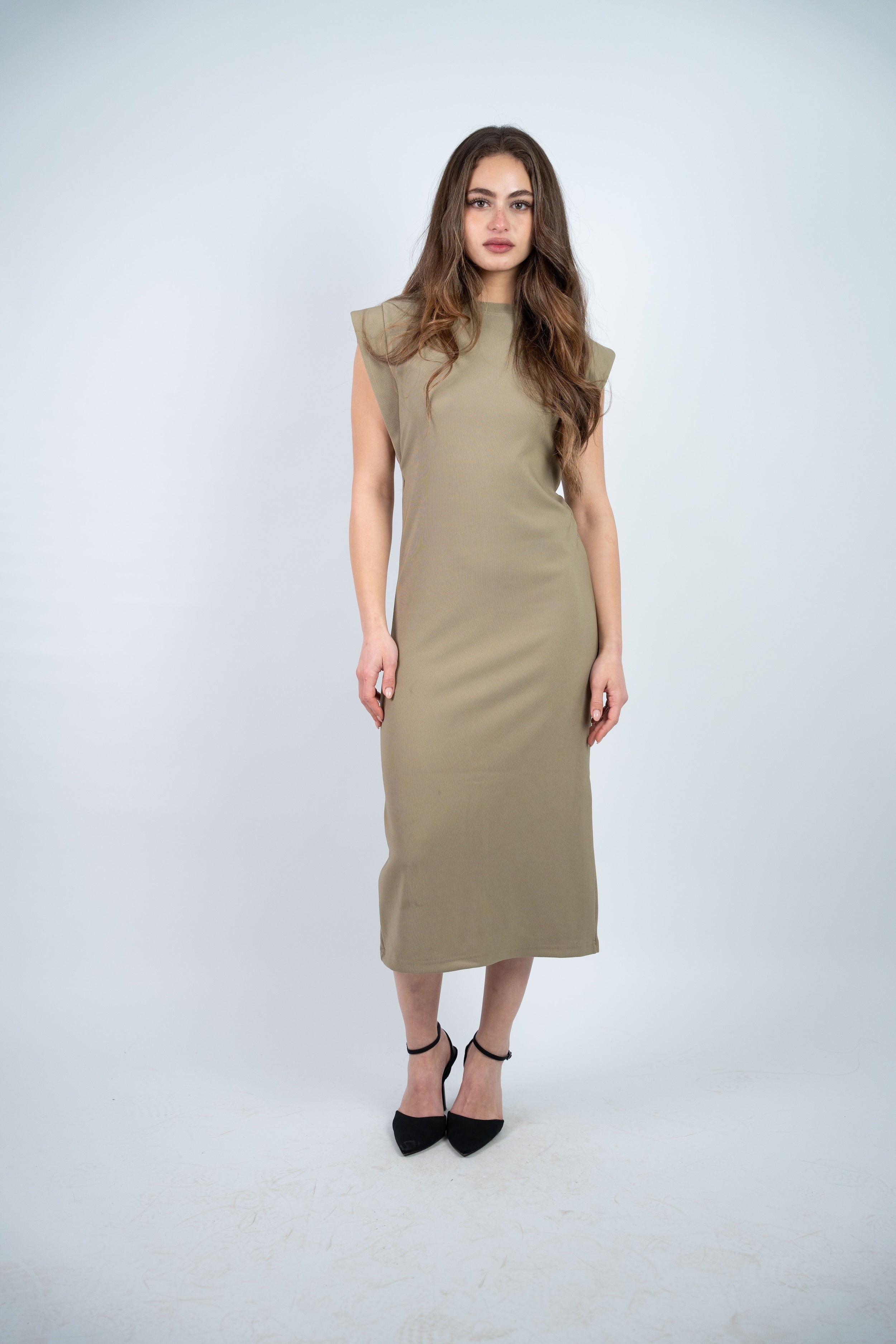 RIBBED MIDI DRESS