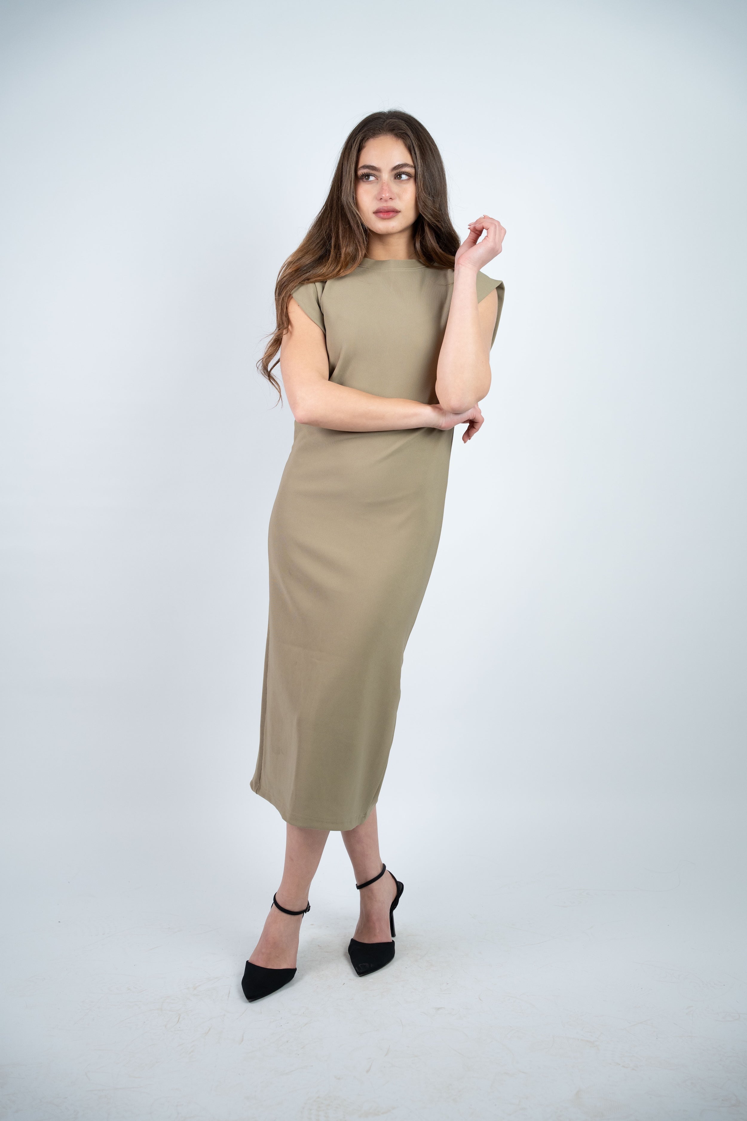RIBBED MIDI DRESS