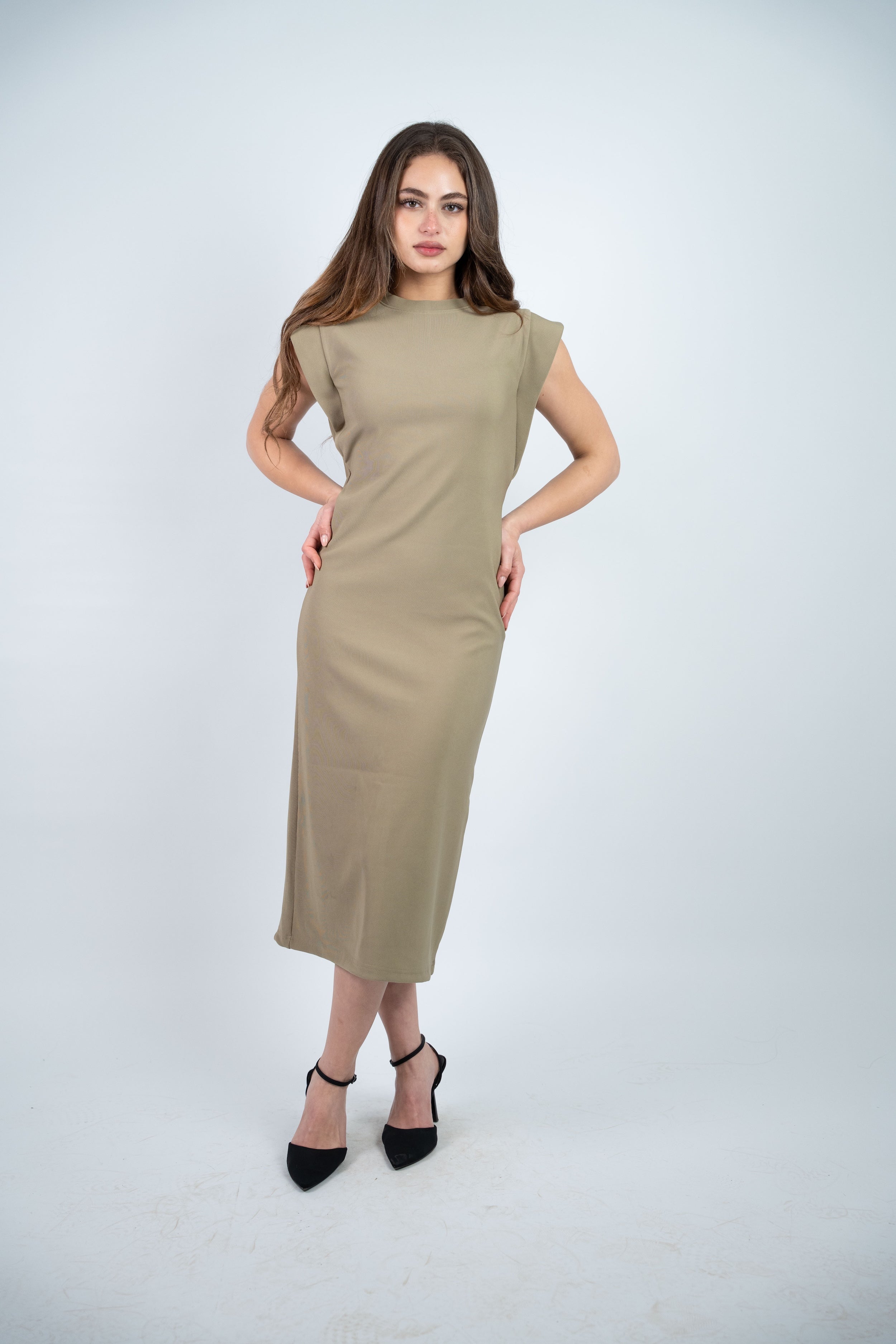 RIBBED MIDI DRESS
