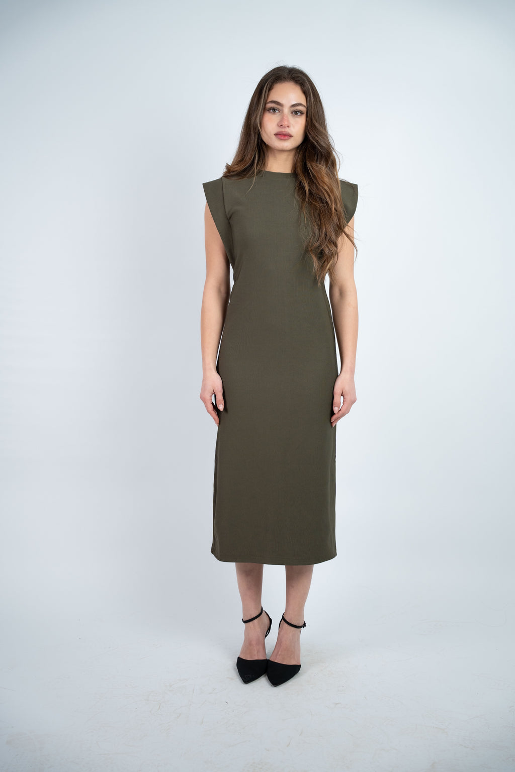 RIBBED MIDI DRESS