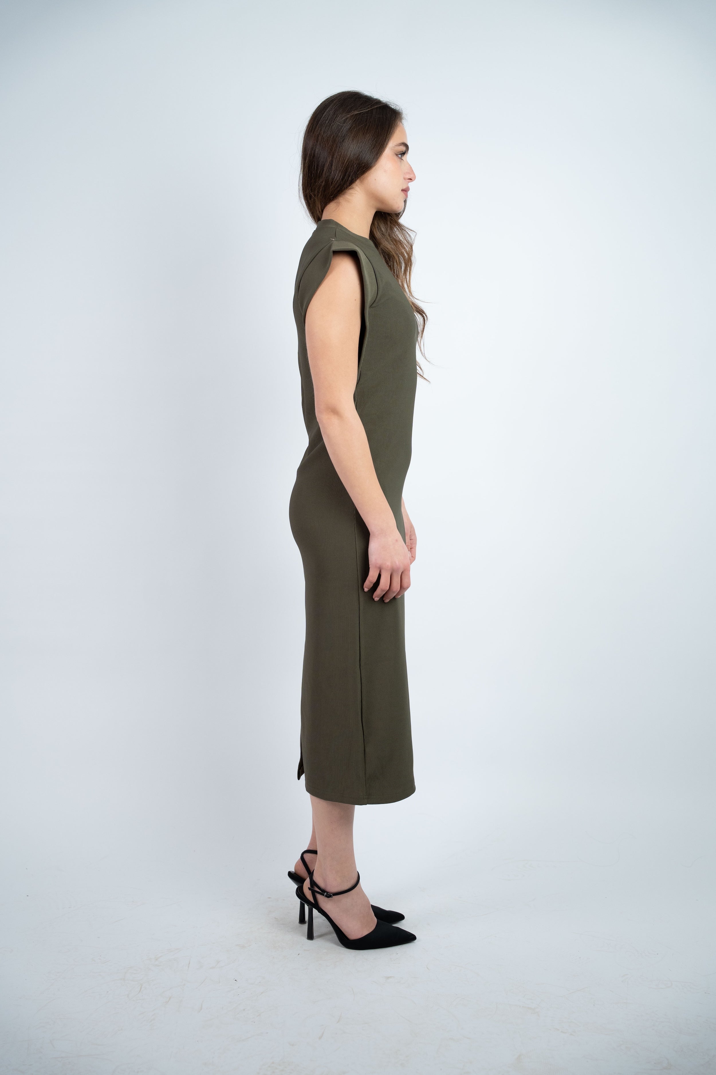 RIBBED MIDI DRESS