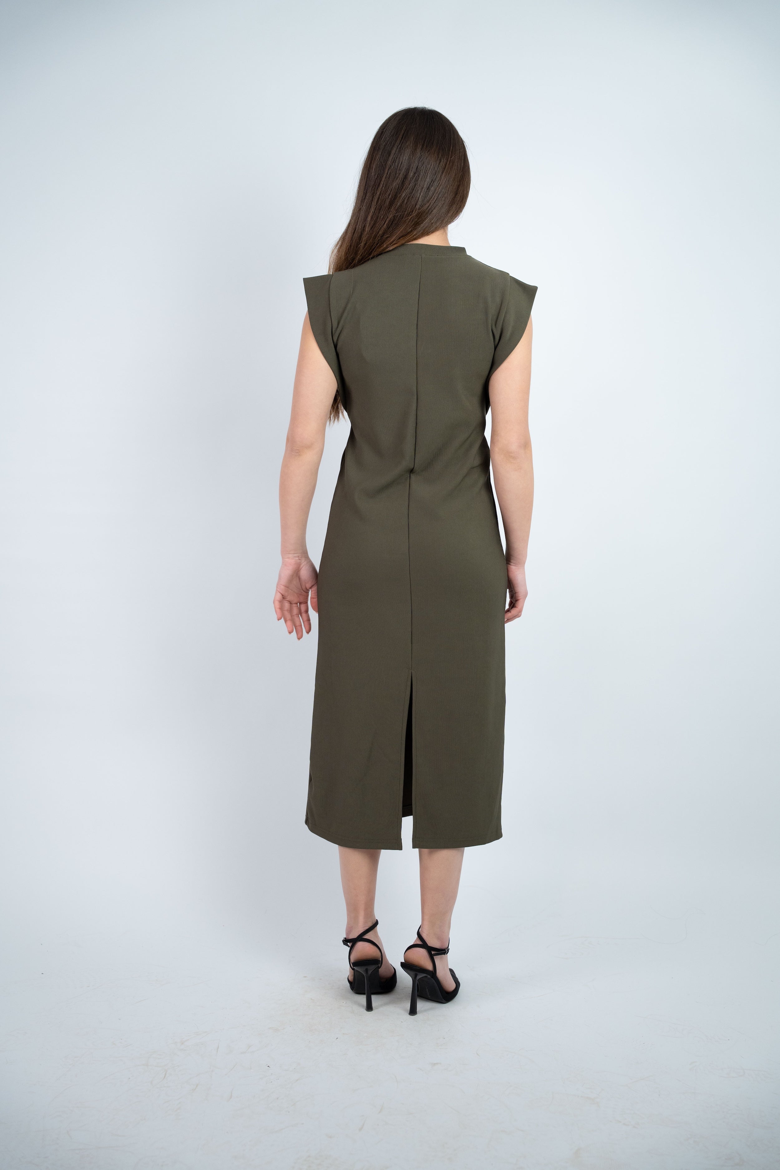 RIBBED MIDI DRESS