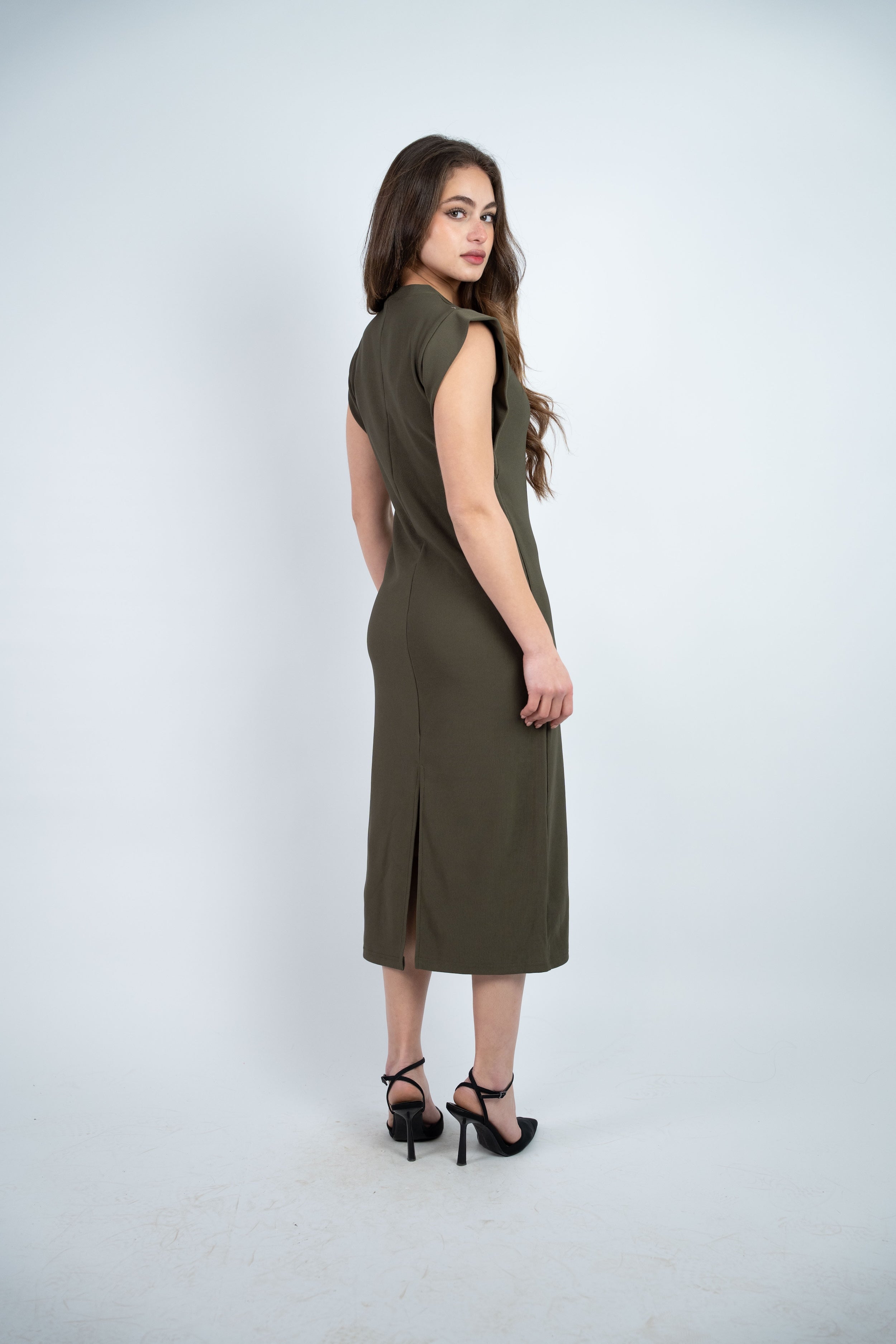 RIBBED MIDI DRESS