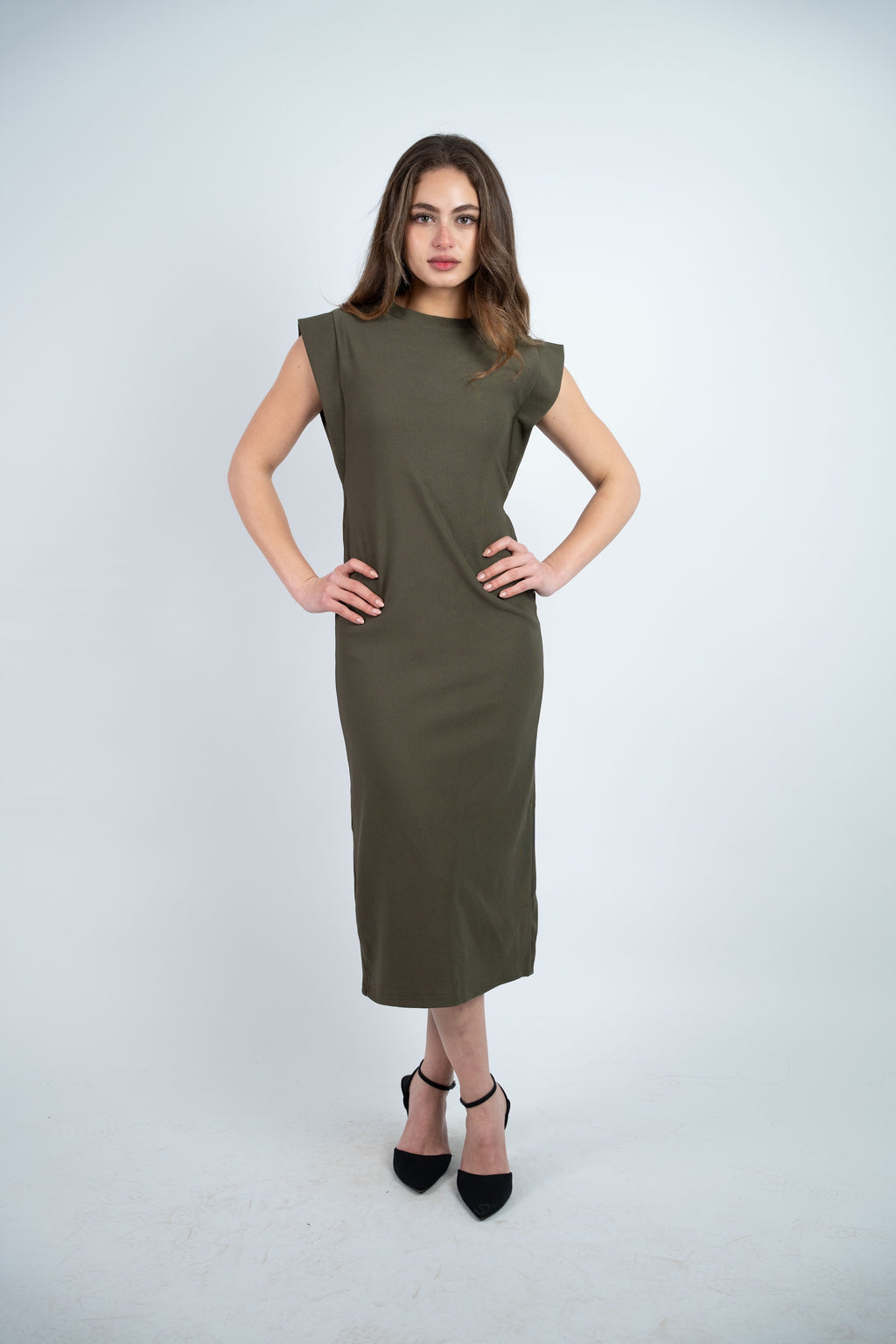 RIBBED MIDI DRESS
